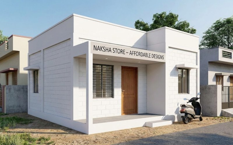 Low Budget Minimalist House Design in India | Naksha Store